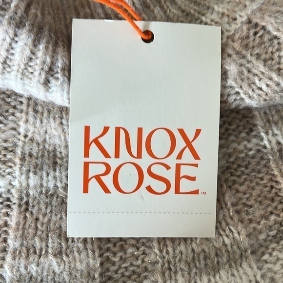 Cream and Tan Pullover Sweater Size Large NWT Knox Rose - Picture 9 of 11